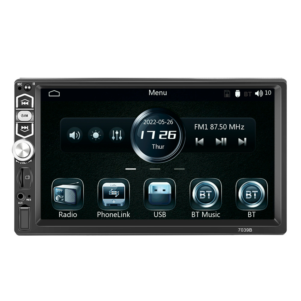 Single 1Din 7″ Touch Screen Stereo Bluetooth Radio Car Apple/Android Carplay USB