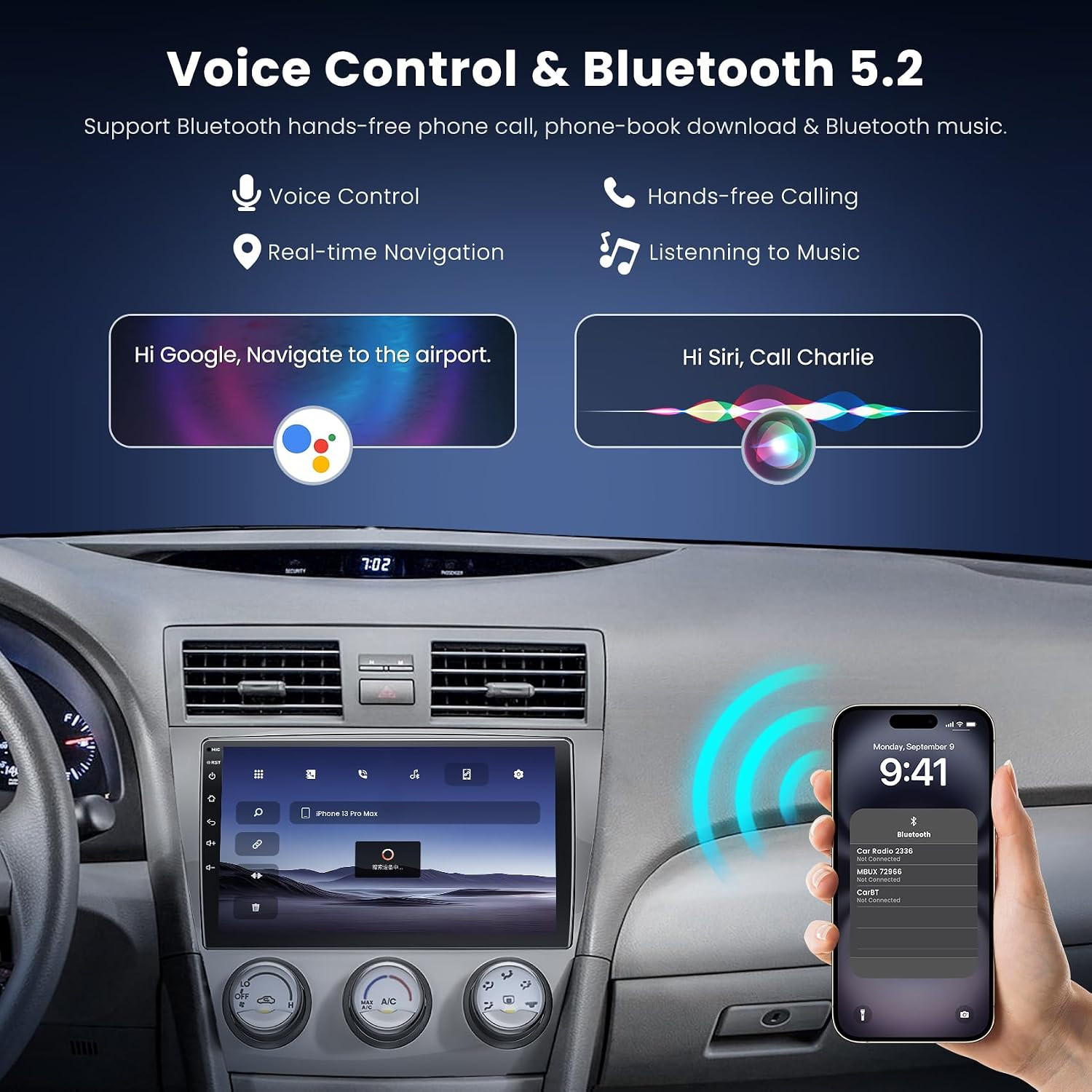 (8Core + 64GB) 10.1 Inch QLED Touch Screen Car Radio for Toyota Camry (2006-2011
