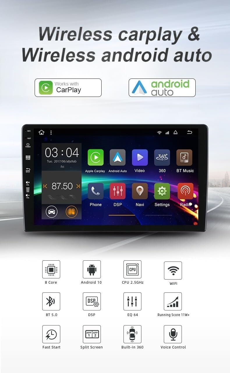 7 Inch Slim DIN IPS Touch Screen 1024 * 600 Android 13 Eight core 2.5Ghz 3350