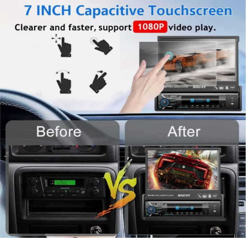 Estereo De Pantalla Para Coche Carro Auto Multimedia Bluetooth Car Stereo LCD
