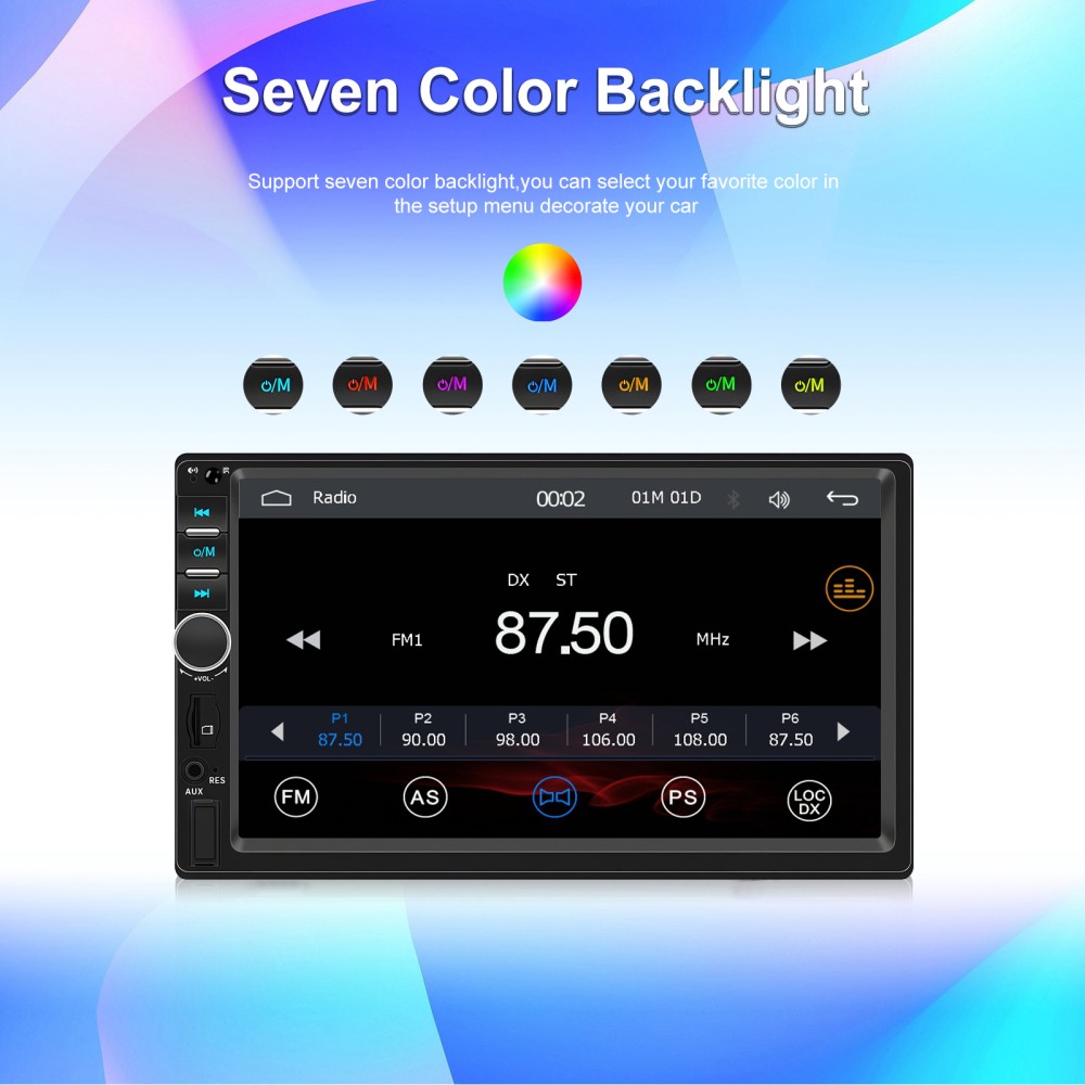 Double Din Apple Carplay Android Auto Car Stereo Radio Bluetooth 7″ Touch Screen