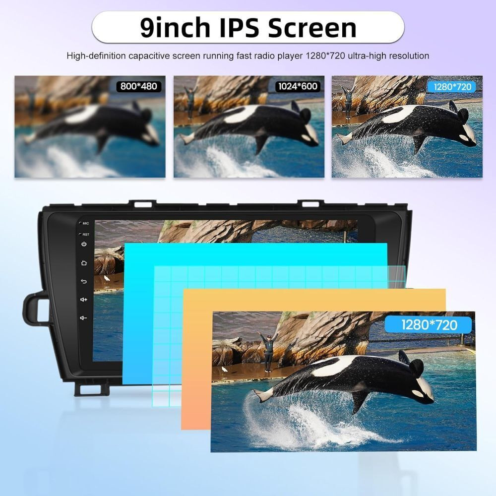 For Toyota Prius 2010-2015 Apple Carplay Car Stereo Radio Android 13 Navi GPS BT