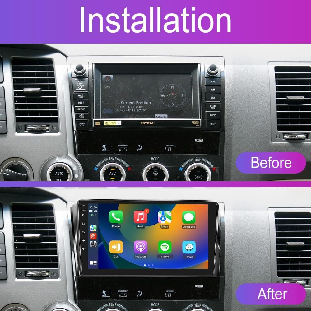 Apple Carplay For Toyota Tundra 2007-2013 Sequoia 2008-18 Car Stereo GPS Radio