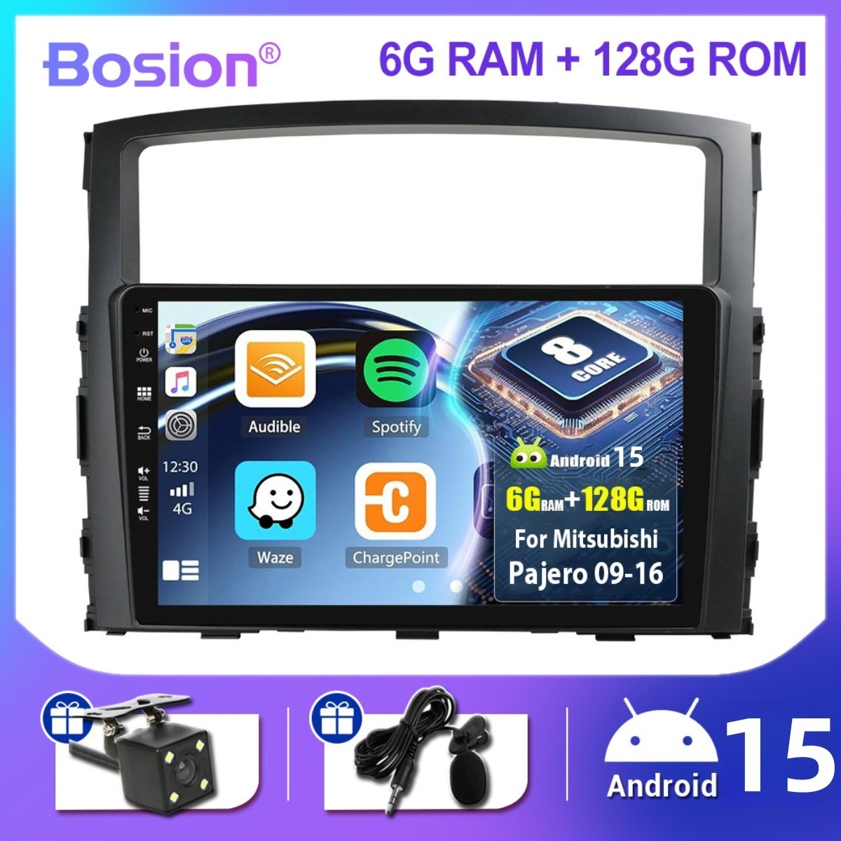 6G+128G CarPlay Car Radio For Mitsubishi Montero 2006-2019 Android 15 GPS Navi