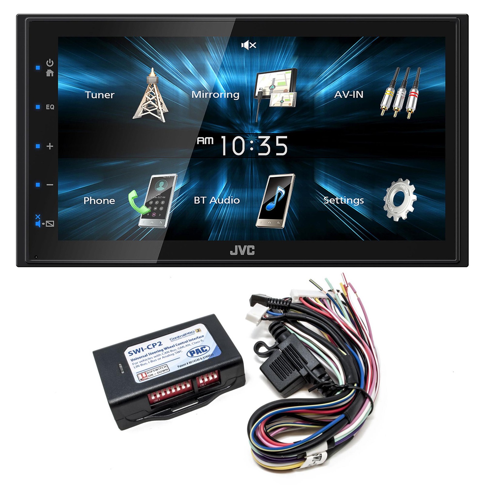 JVC KW-M150BT Media Receiver w/ 6.8″ Monitor & PAC SWI-CP2 Interface