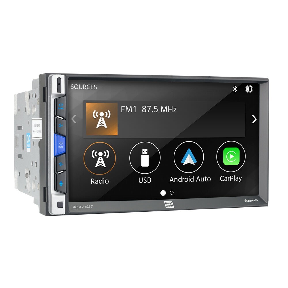 Dual Electronics XDCPA10BT 7 inch Double DIN Car Stereo Apple CarPlay & Android