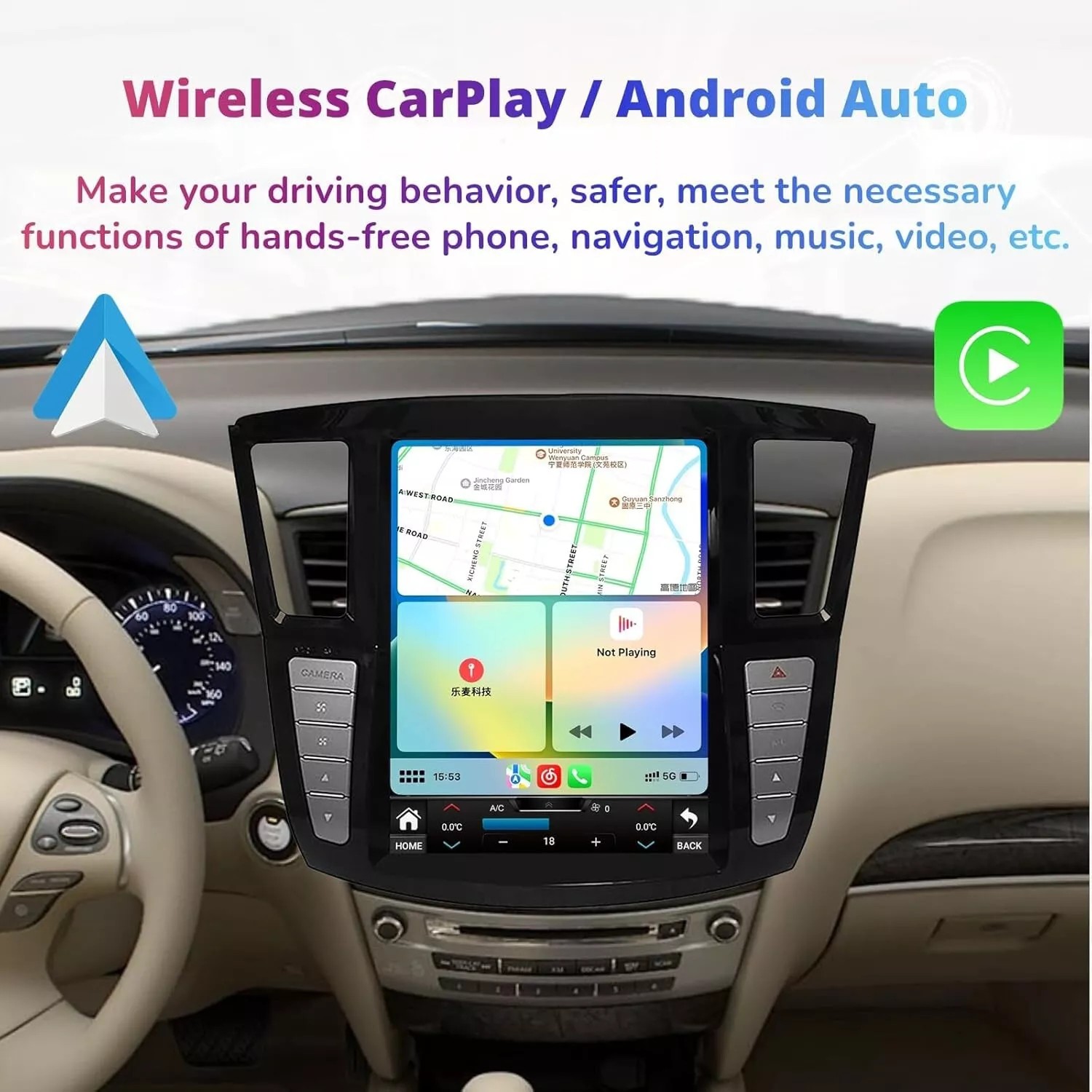 12.1” For 2012-2019 Infiniti QX60 JX35 4+32G CarPlay Car Stereo Radio GPS