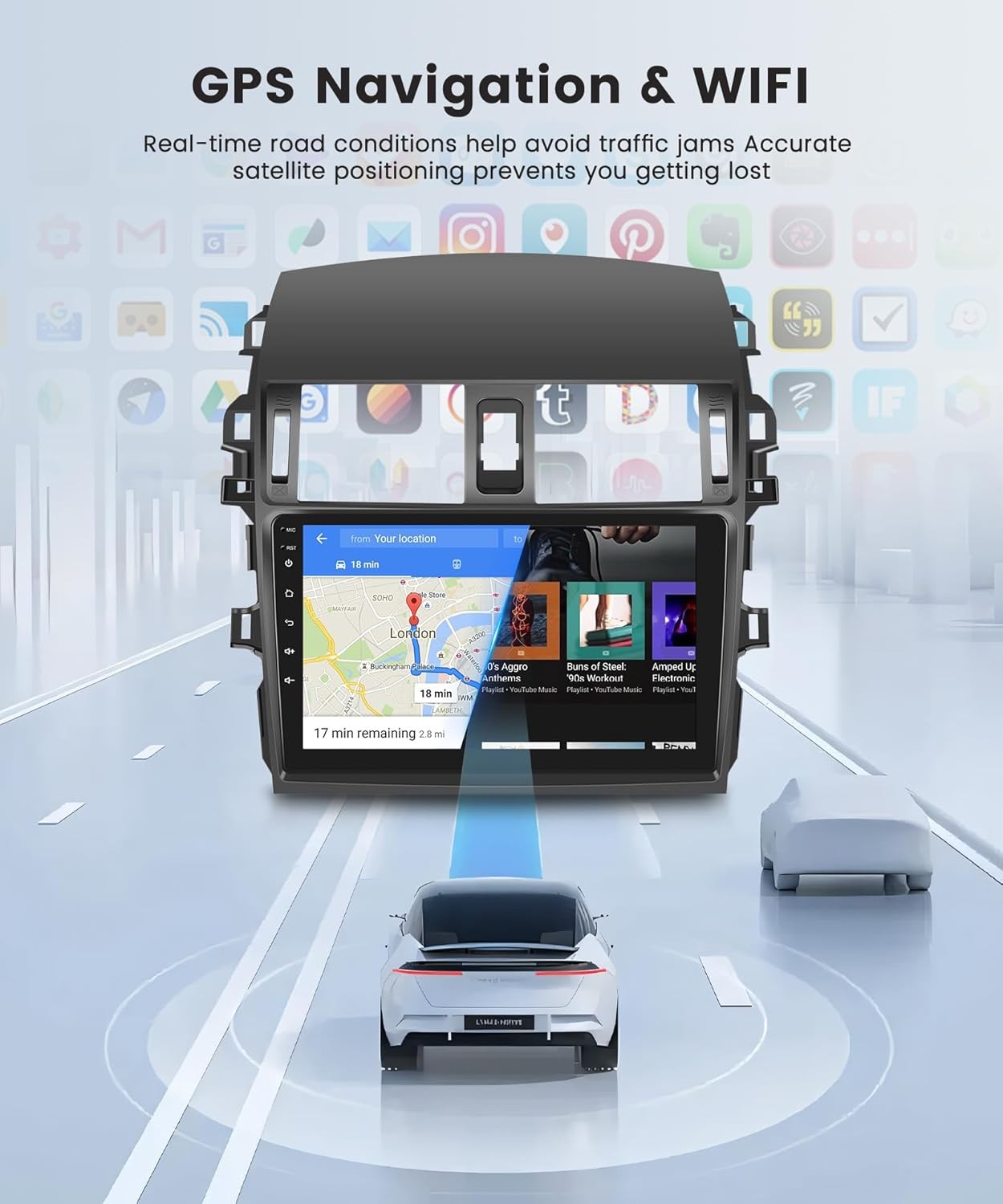 4Core 64G Carplay Radio Stereo Android 13 Screen For Toyota Corolla 2009-2013