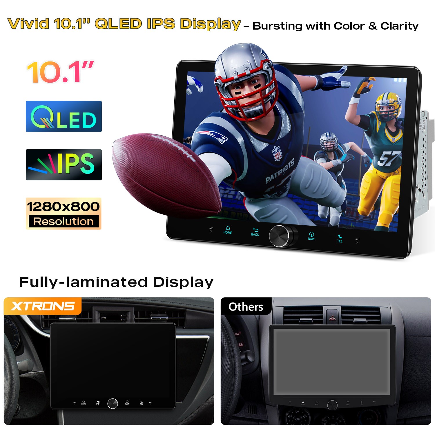 10.1″ AKM DSP Android 14 Radio For Universal 2 Din 8GB 128GB QLED GPS Navigation