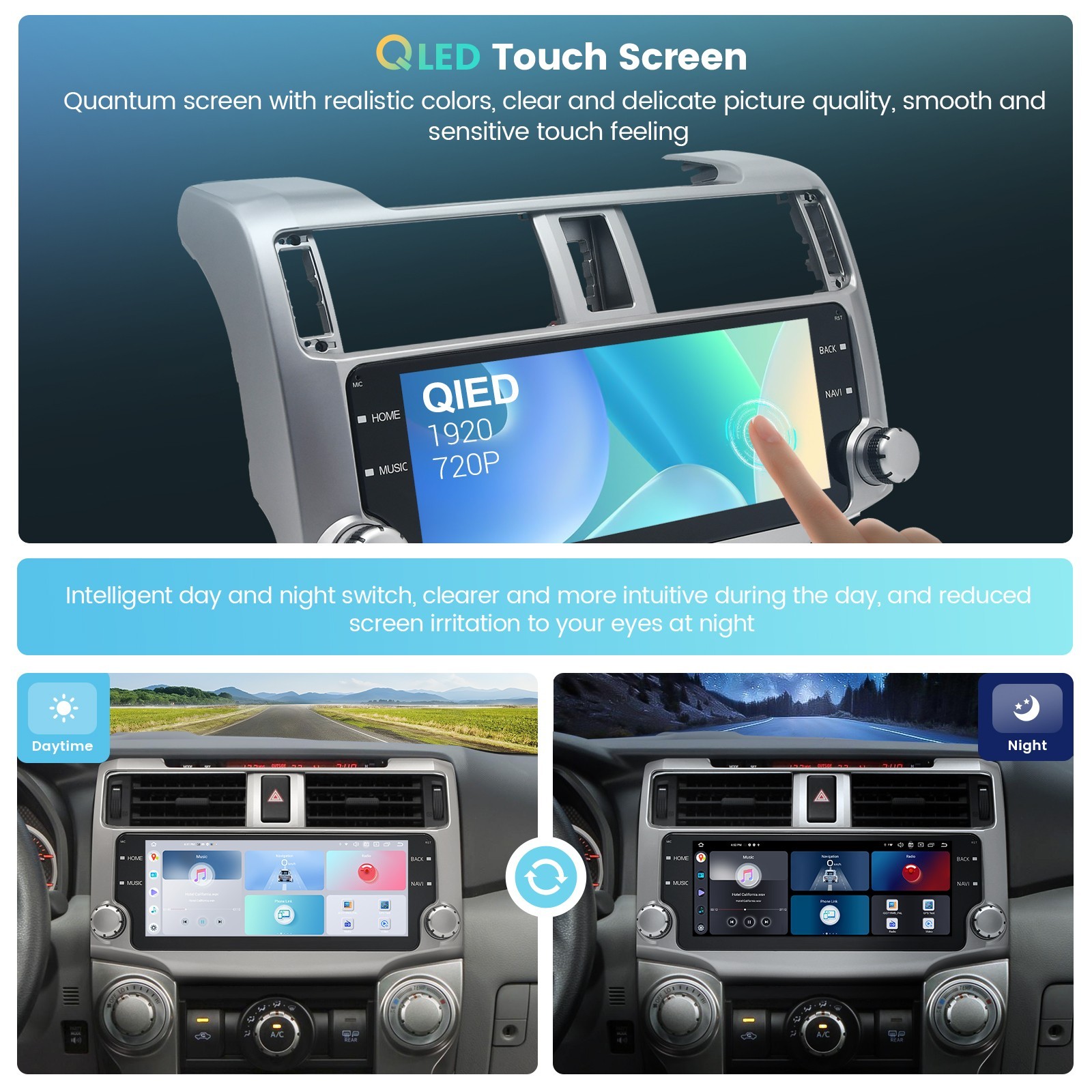 Roadanvi 10.25″ Head Unit for Toyota 4Runner 2010-2019 Car Stereo 2K QLED Screen