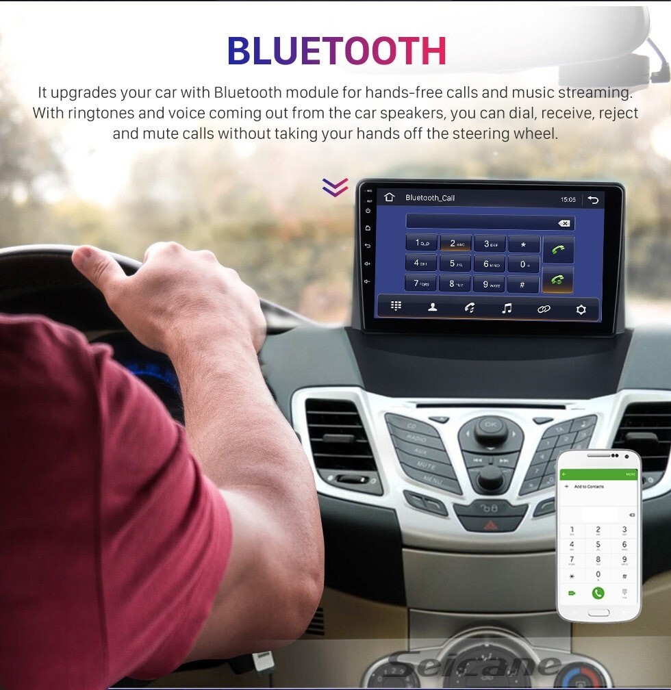 10 1″ android radio stereo For Ford fiesta 2009-2014 gps carplay auto wifi