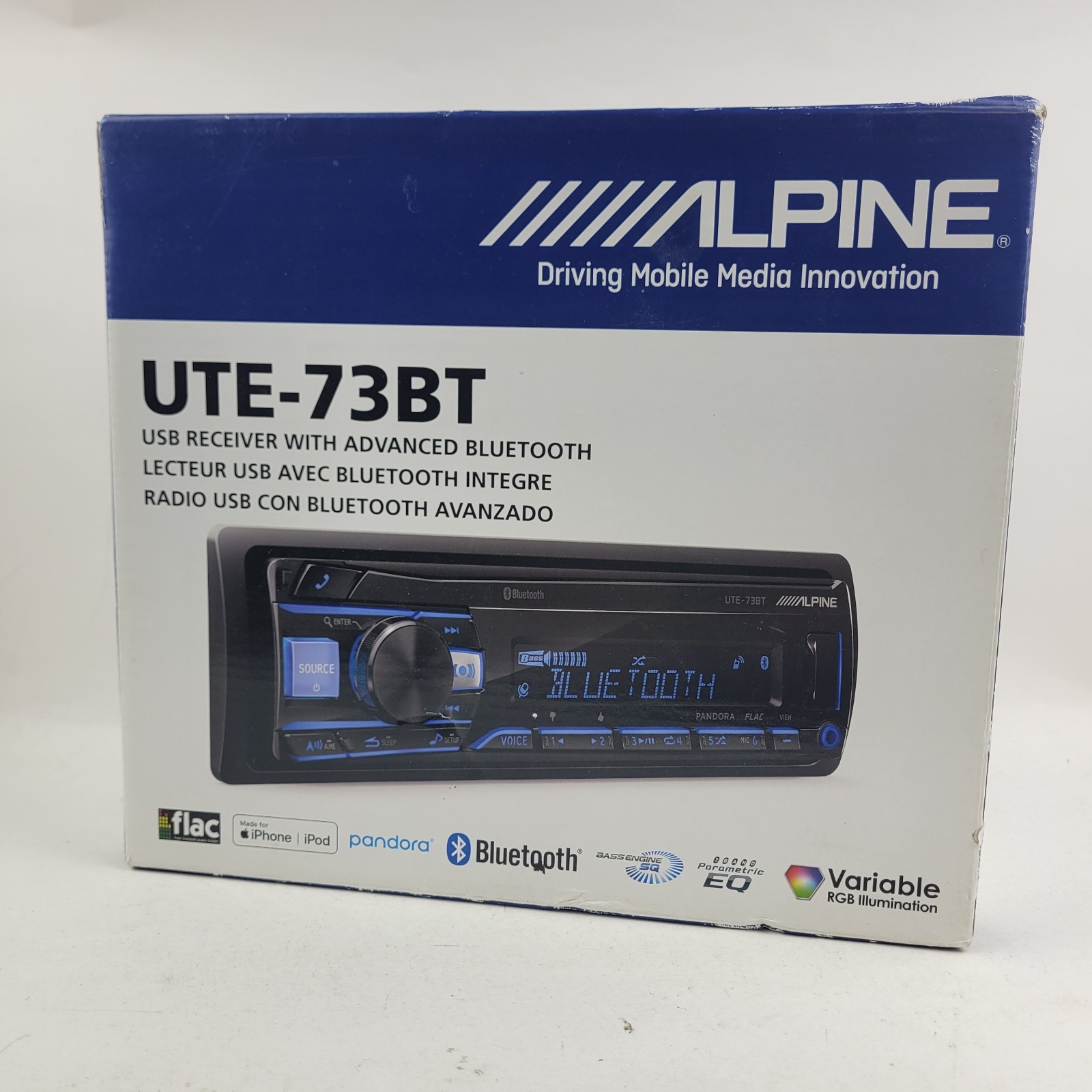Alpine UTE-73BT Mech-less Digital Media Receiver with BT Wireless Technology New
