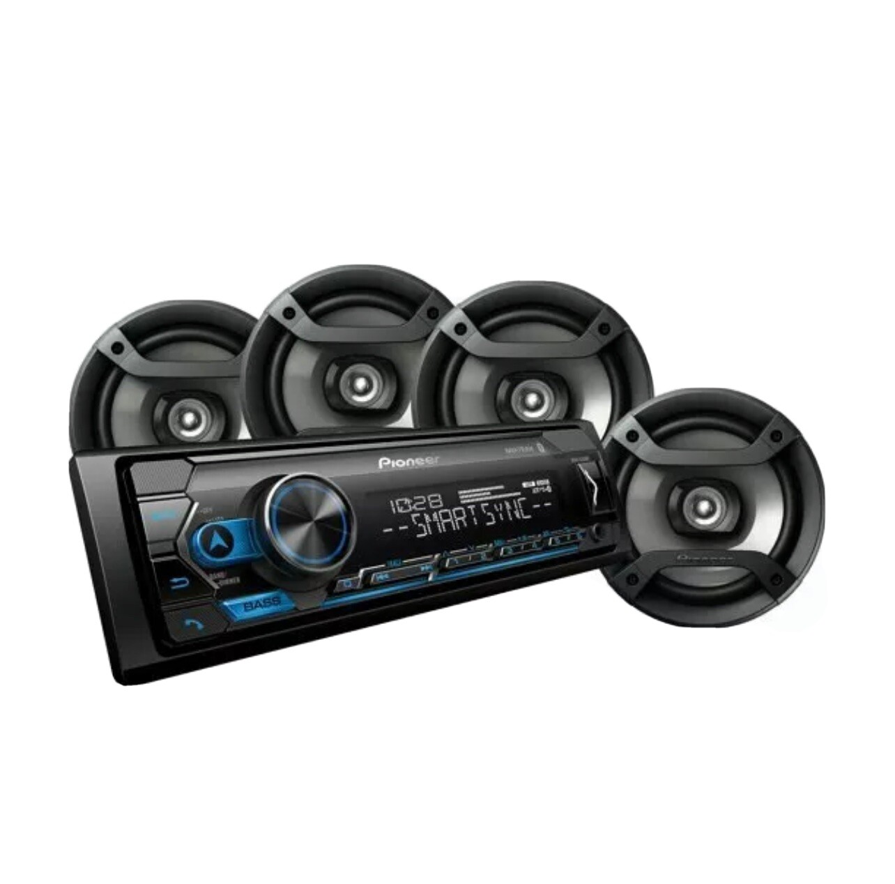 Pioneer 1-DIN Bluetooth Digital Media Receiver and 2 SETS 6.5″ Coaxial Speakers