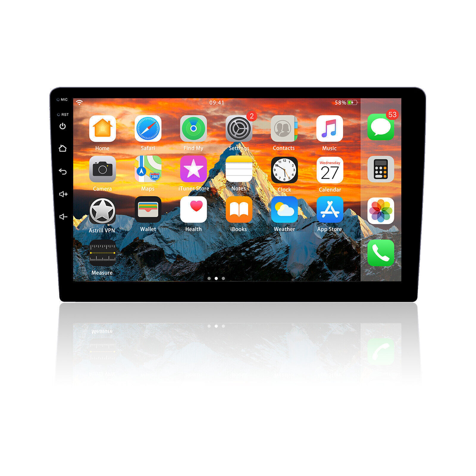 2 DIN Android 13 Head Unit Car Stereo CarPlay/Auto Radio Navi WIFI GPS Bluetooth