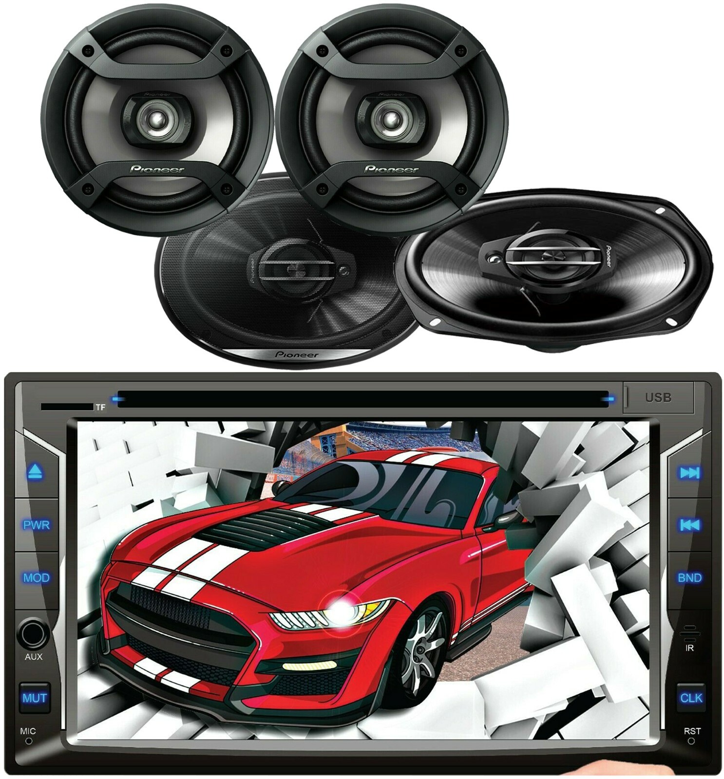 Audiotek AT-D75ML MirrorLink Android & IOS + Pioneer 2x 6×9″ & 2x 6.5″ Speakers