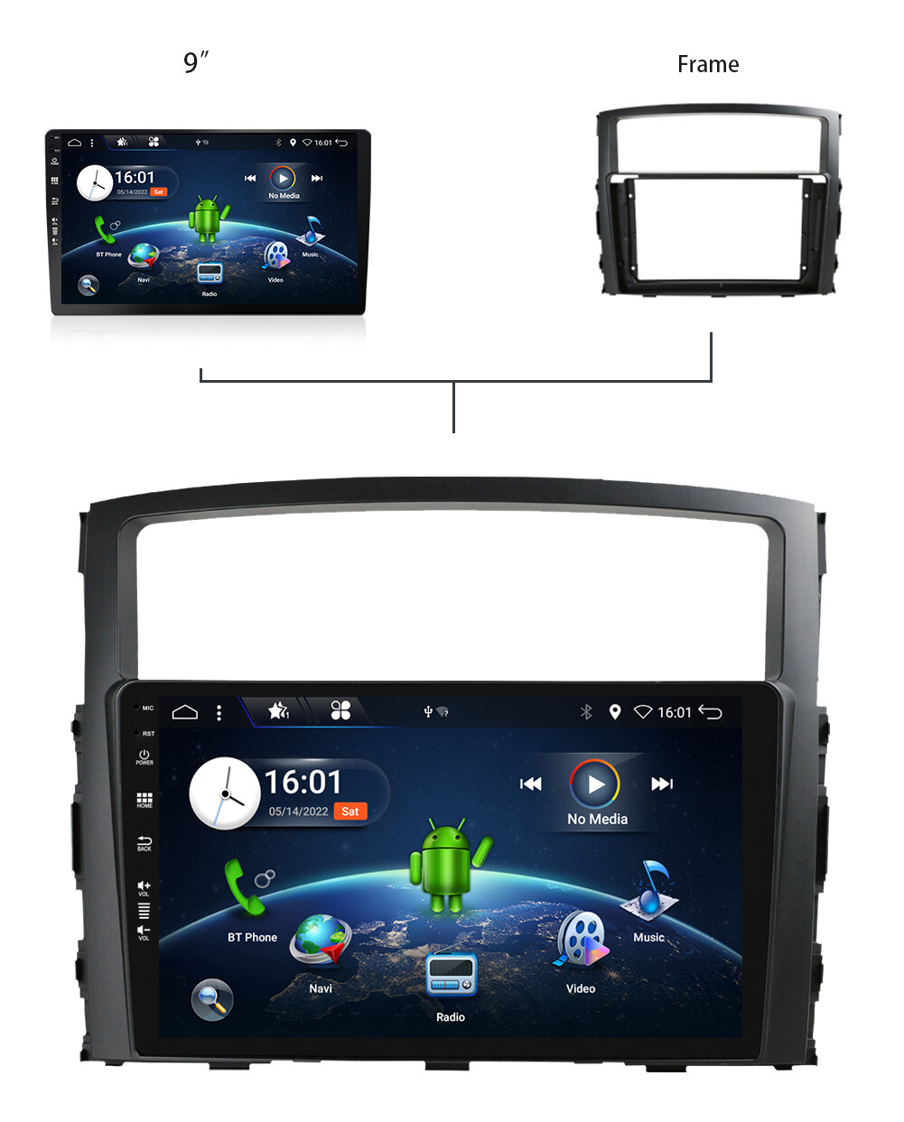 Car Radio For Mitsubishi Montero 2006-2019 Apple CarPlay Android 15 GPS Navi US