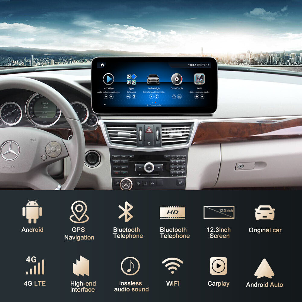 12.3″ Android13 8+256GB Screen Upgrade Stereo Mercedes Benz E class W212 NTG4.0
