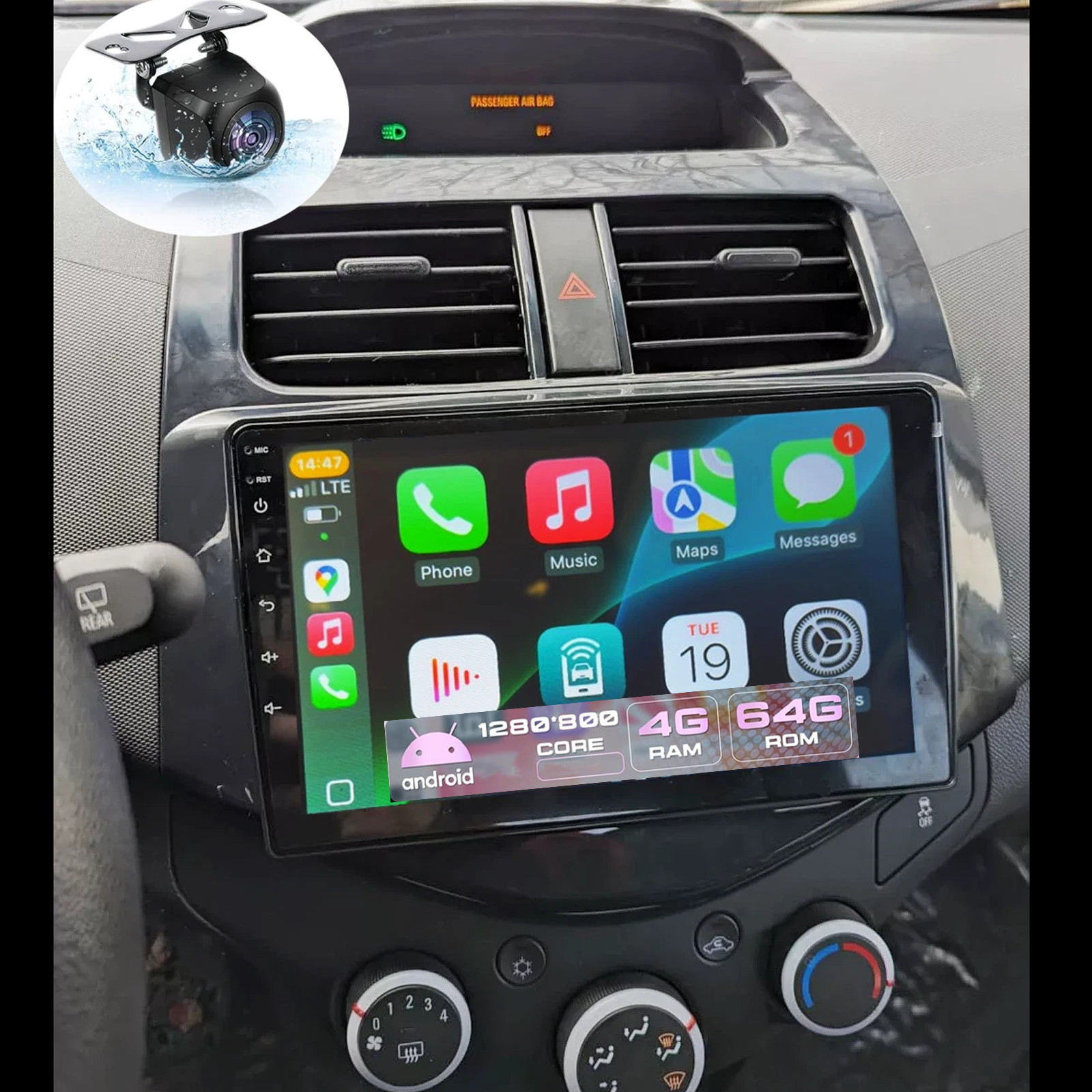 For 2013 2014 2015 Chevrolet Spark Car Stereo Radio Android 13 Carplay GPS +Cam