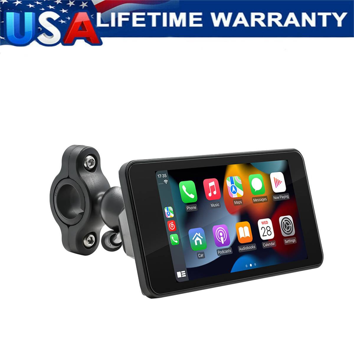 5″ Waterproof Motorcycle Navigator Portable Wireless CarPlay Android Auto Screen