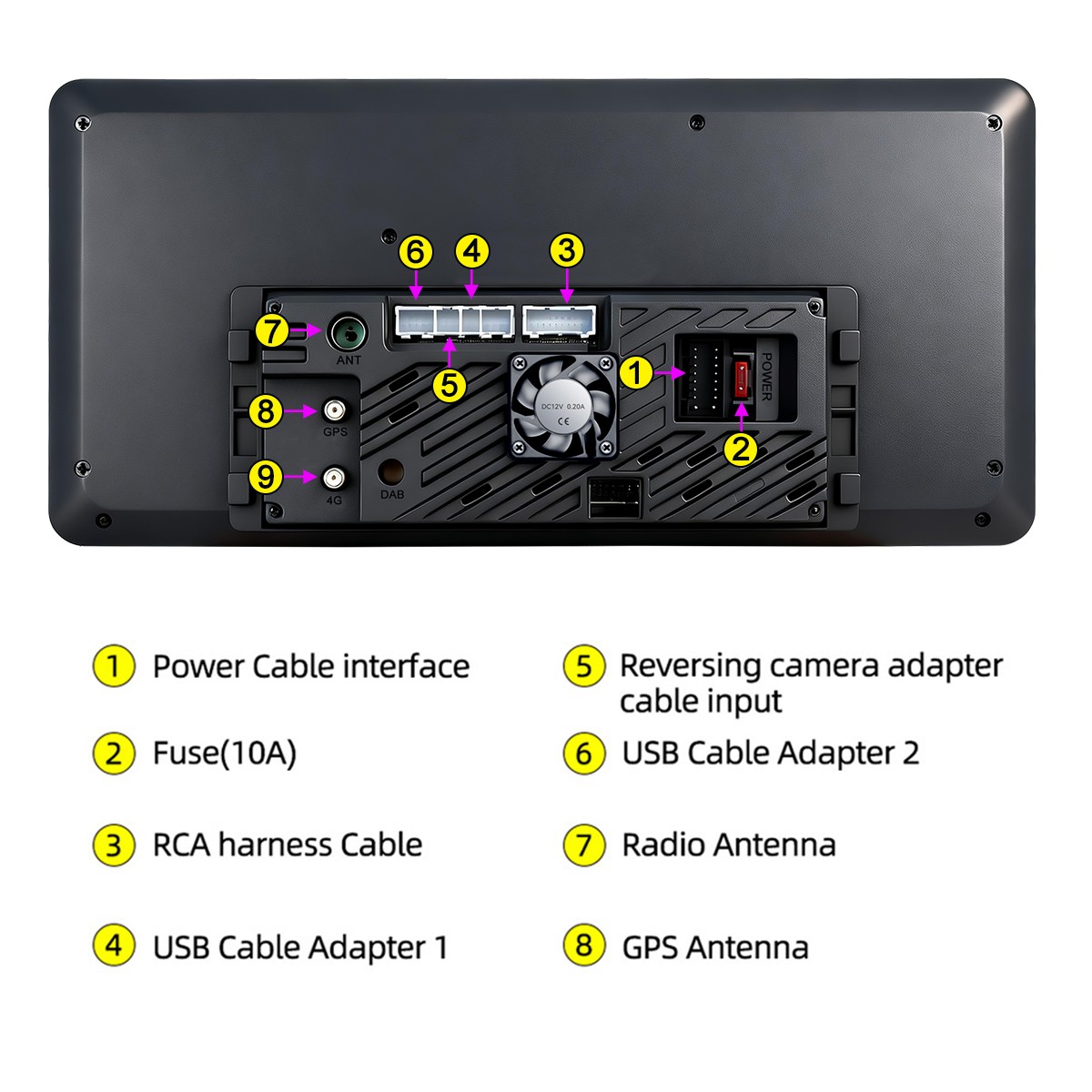 12.3” Android 15 8+128GB Car Radio Stereo 4G Lte DSP Carplay Screen GPS Navi BT