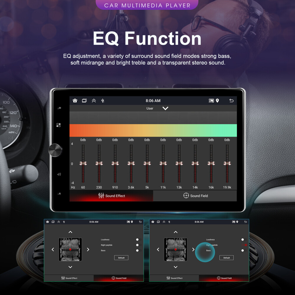 Android 13 Single 1 Din Carplay Car Stereo Radio 10.4” Rotatable Screen +Camera