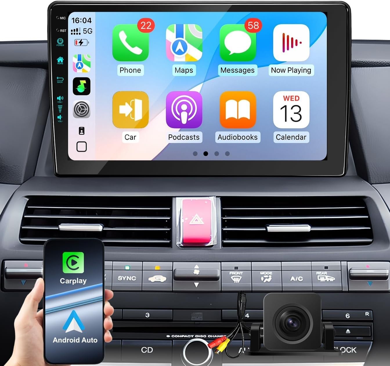 10.2″ Car Radio Stereo Upgrade FOR Honda Accord 8th 2008-13 Backup Camera/BT5.4