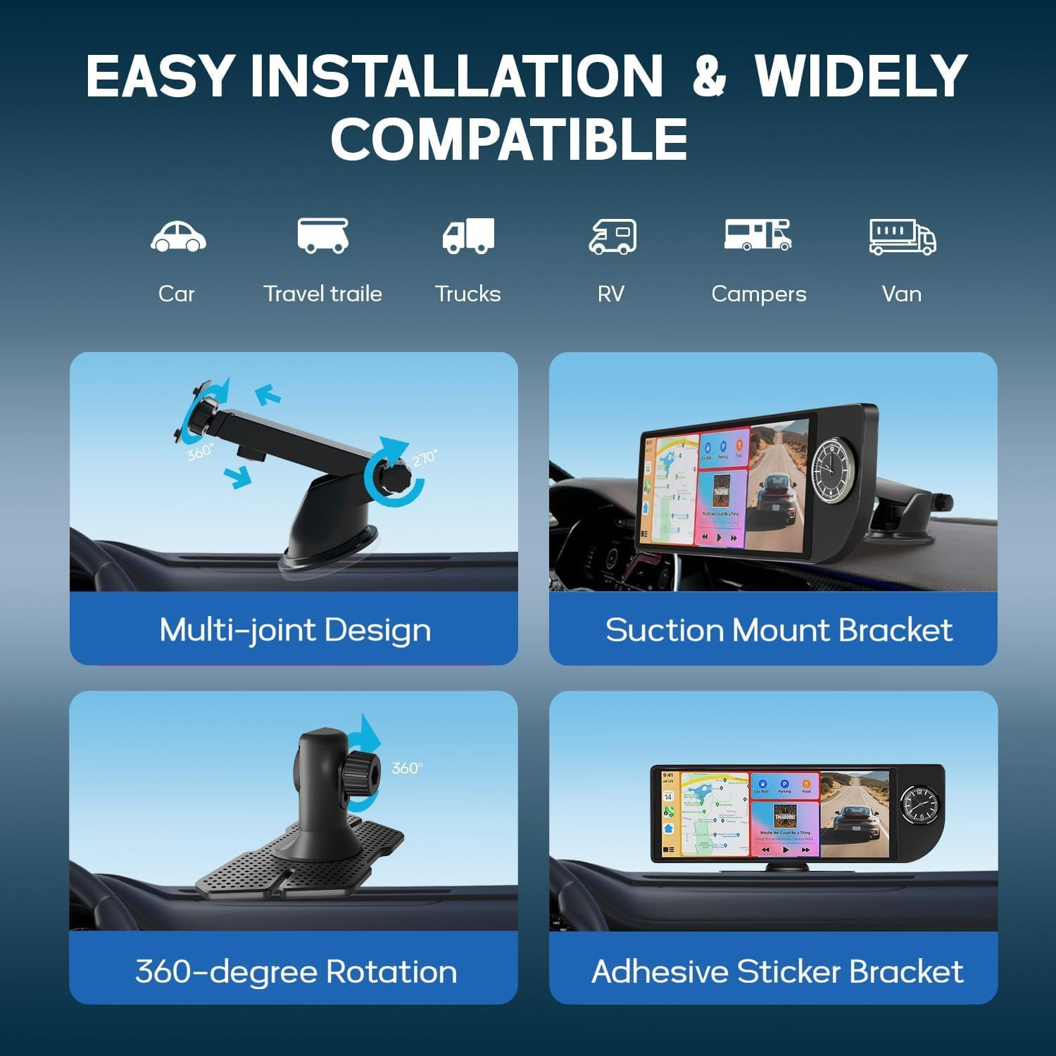 Wireless Carplay Screen for Car – 10.26’’ Apple Carplay & Android Auto Touch Scr