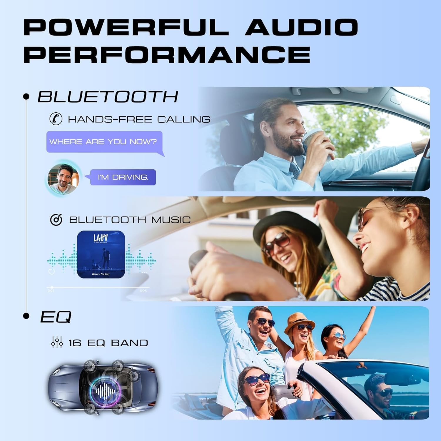Single Din Car Stereo 9in IPS Touch Screen Wireless Phone Link Bluetooth FM AM X