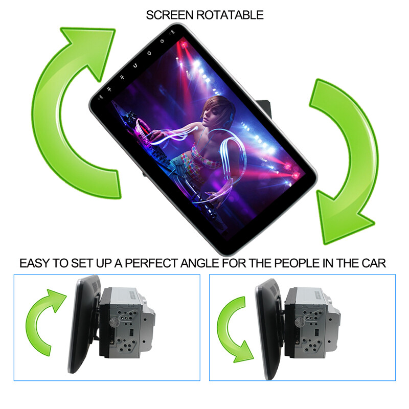 10.1″ Android 15 Rotatable Car Stereo Radio GPS Touch Screen 4+64GB Double 2DIN