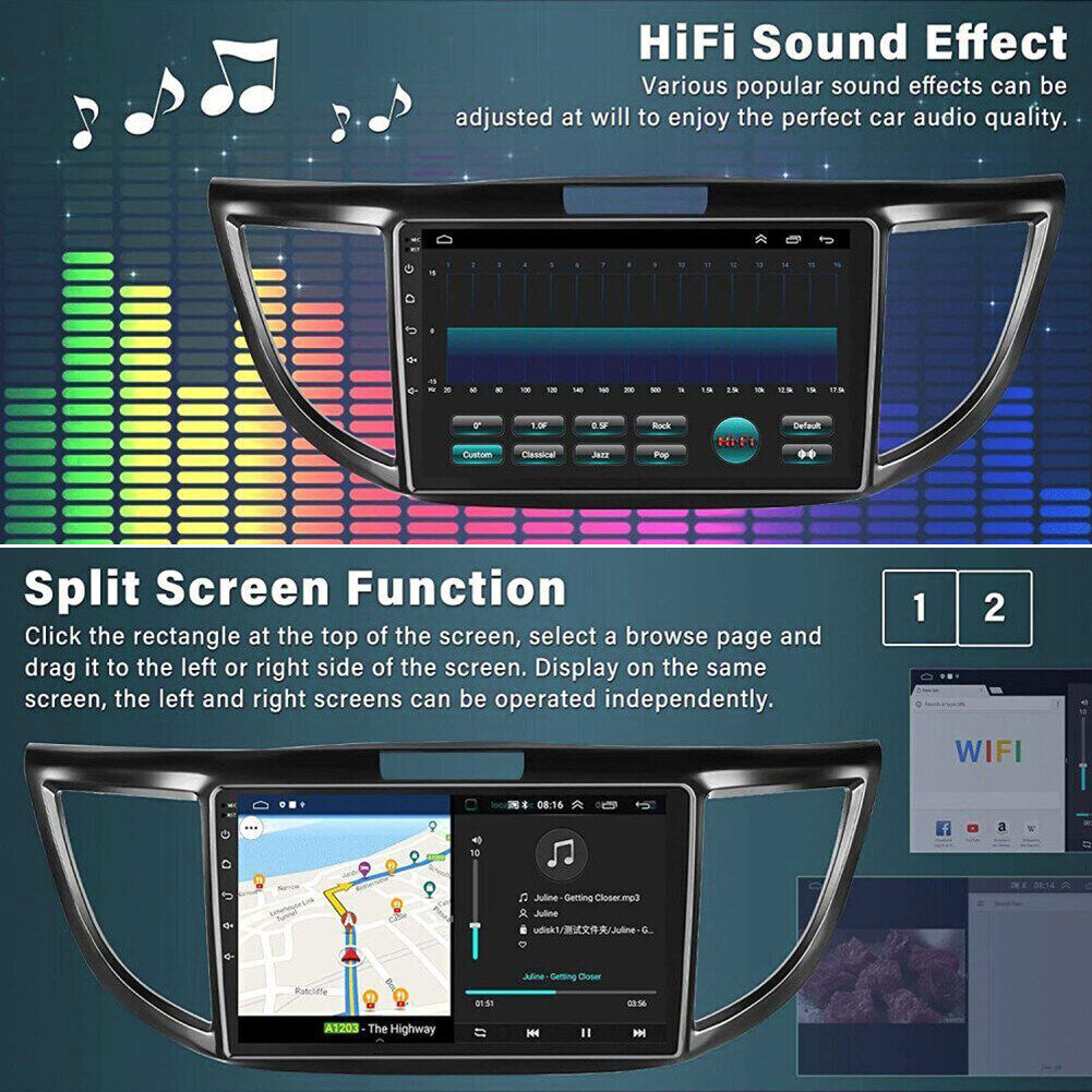 For Honda CRV 2012-2016 Apple Carplay Android 15 Car Stereo Radio GPS Navi WiFi