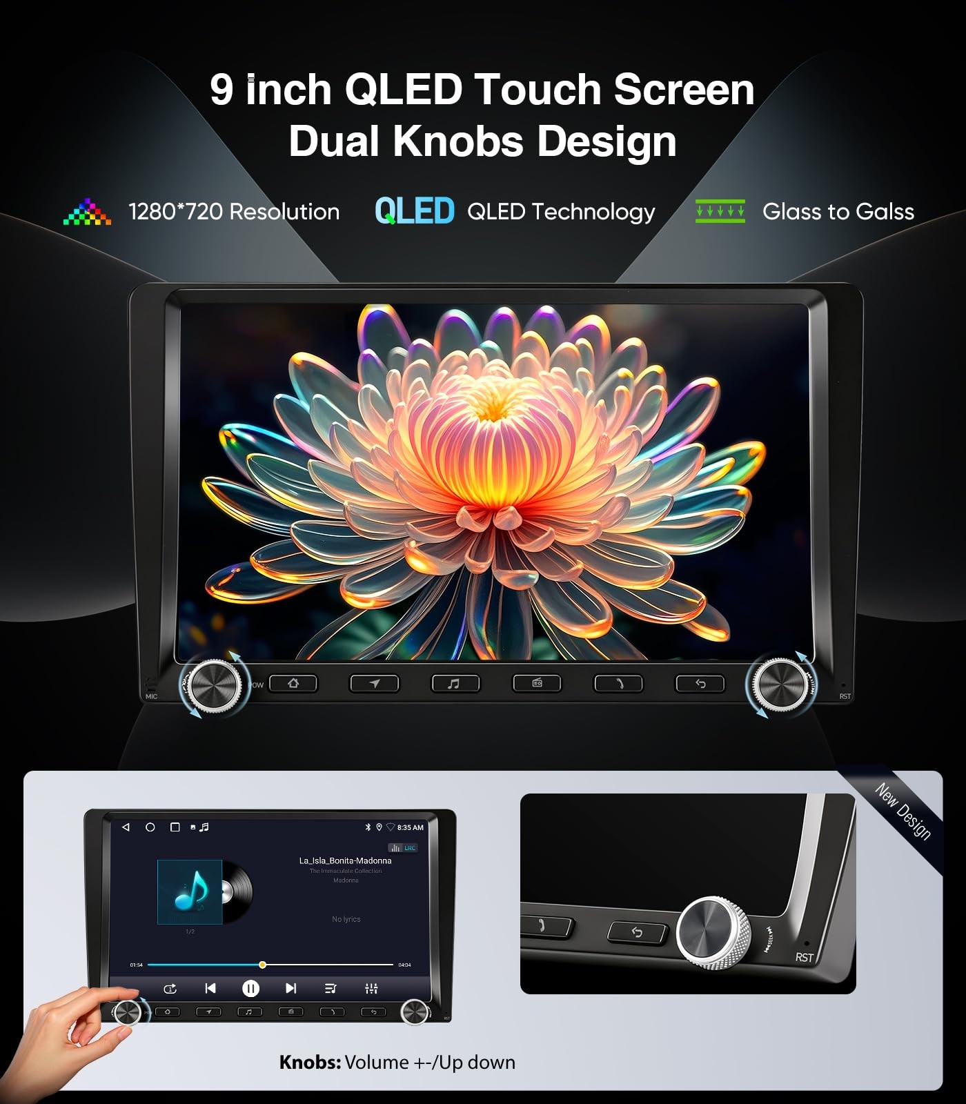 9″ QLED Car Stereo for Dodge Grand Caravan 2011-2020 Chrysler Town & Country …