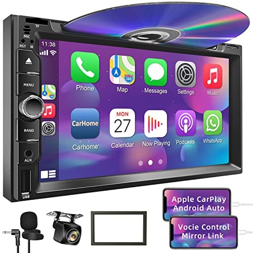 Double Din Car Radio Stereo with 7-Inch Touch Screen, Support CD/DVD