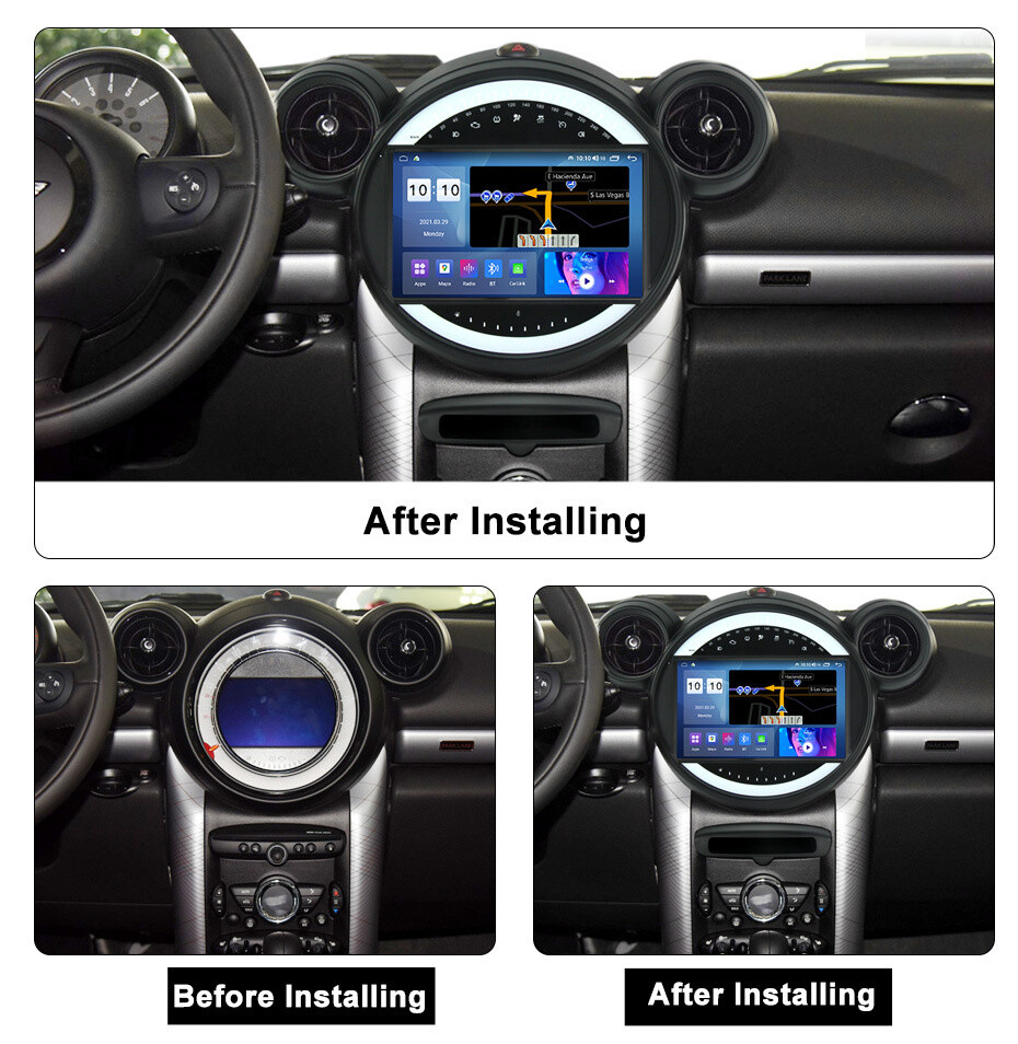 Car Android Gps Navigation Wifi 9″ For Bmw Mini Cooper Countryman R56 R60 06-16