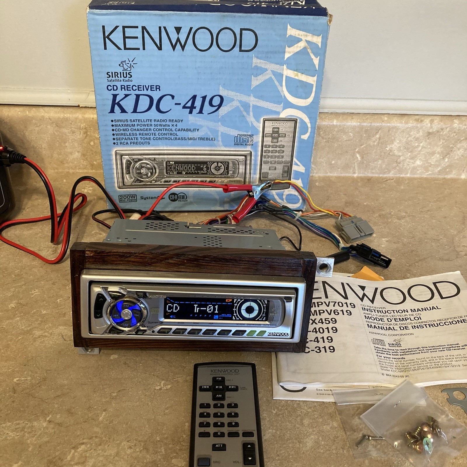 Kenwood KDC-419 CD Receiver Car Stereo w/ Remote Instruction Manual Box Tested