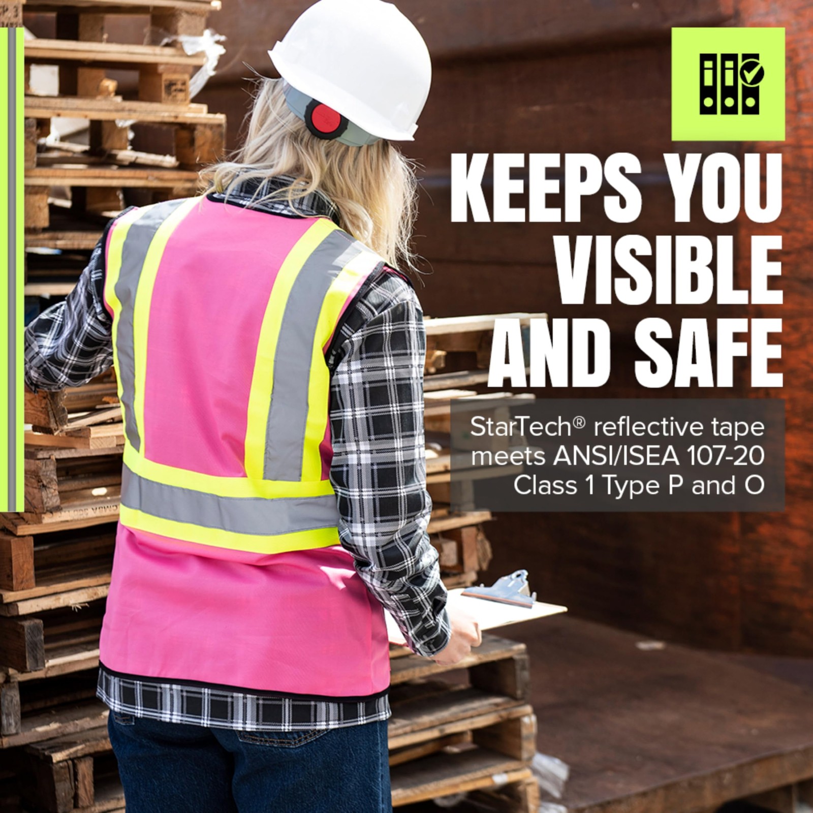 Safety Vest for Women With Pockets – Hi-Vis Reflective Tape – For Constructio…