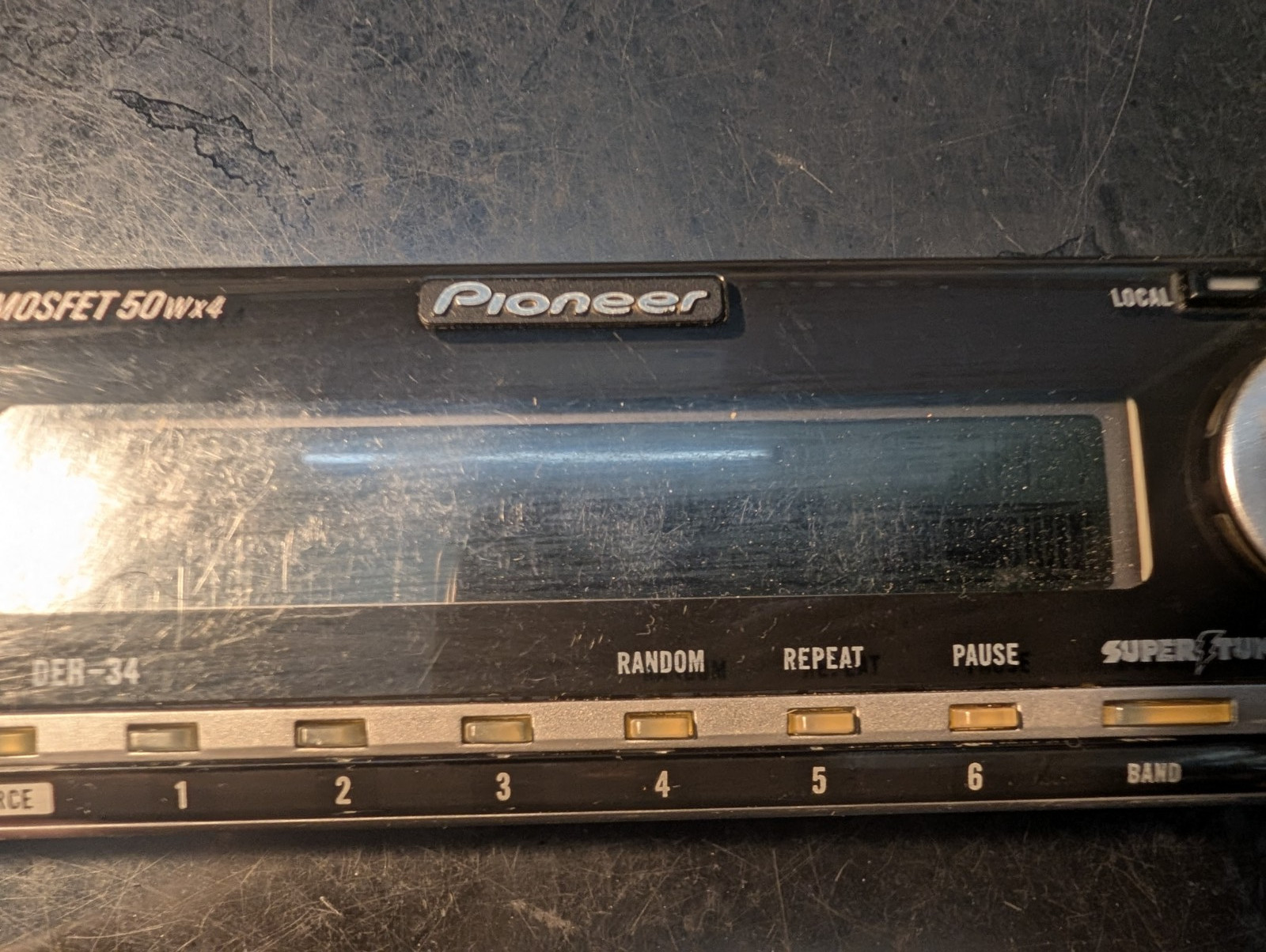 Pioneer DEH-34 MOSFET 50Wx4 Car CD Player FACEPLATE ONLY