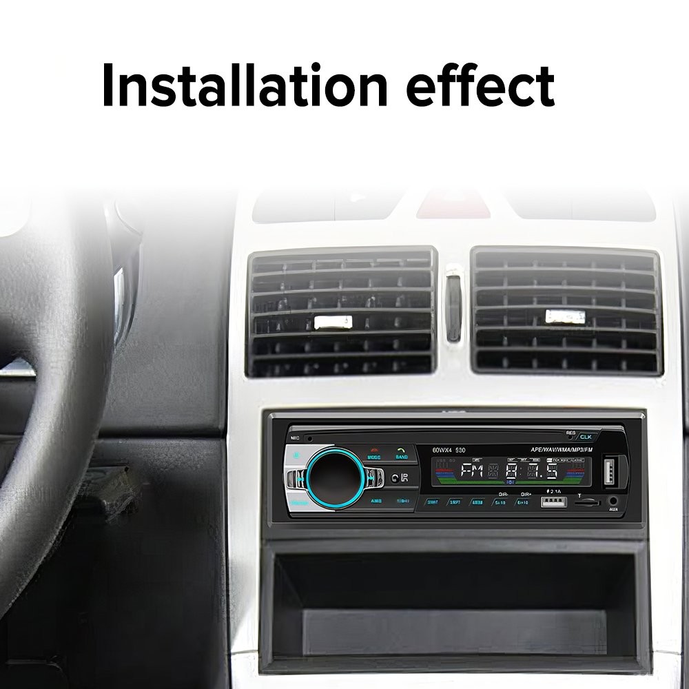 Single 1 DIN Car Stereo Radio Bluetooth MP3 Player AUX USB AM FM Audio Receiver