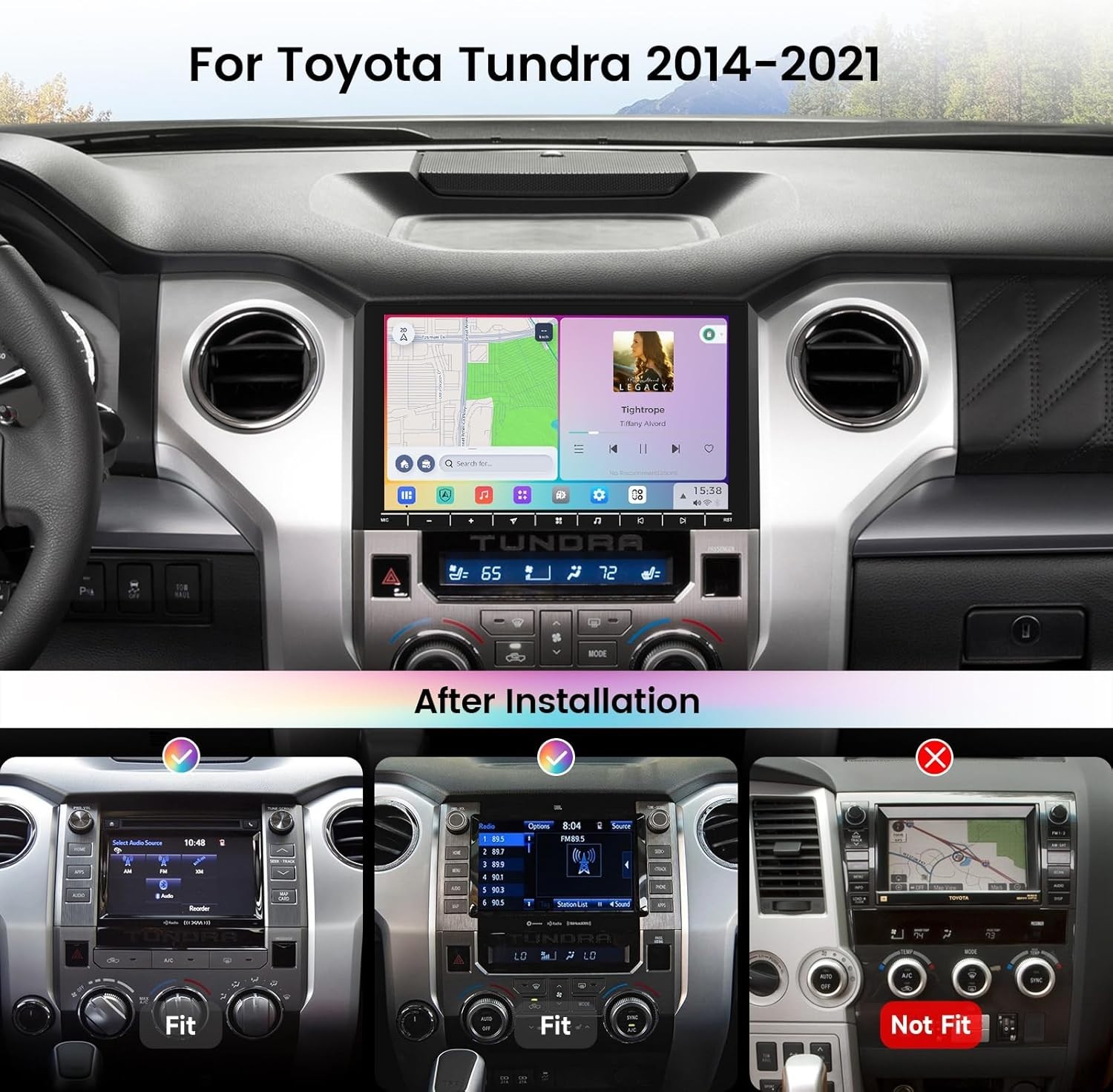 Dasaita Car Stereo for Toyota Tundra 2014-2021 Gyroscope BT GPS WiFi Radio Navi