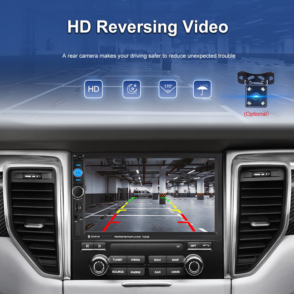 Double 2 Din Car Stereo Radio 7″ Touch Screen Bluetooth Audio + Backup Camera