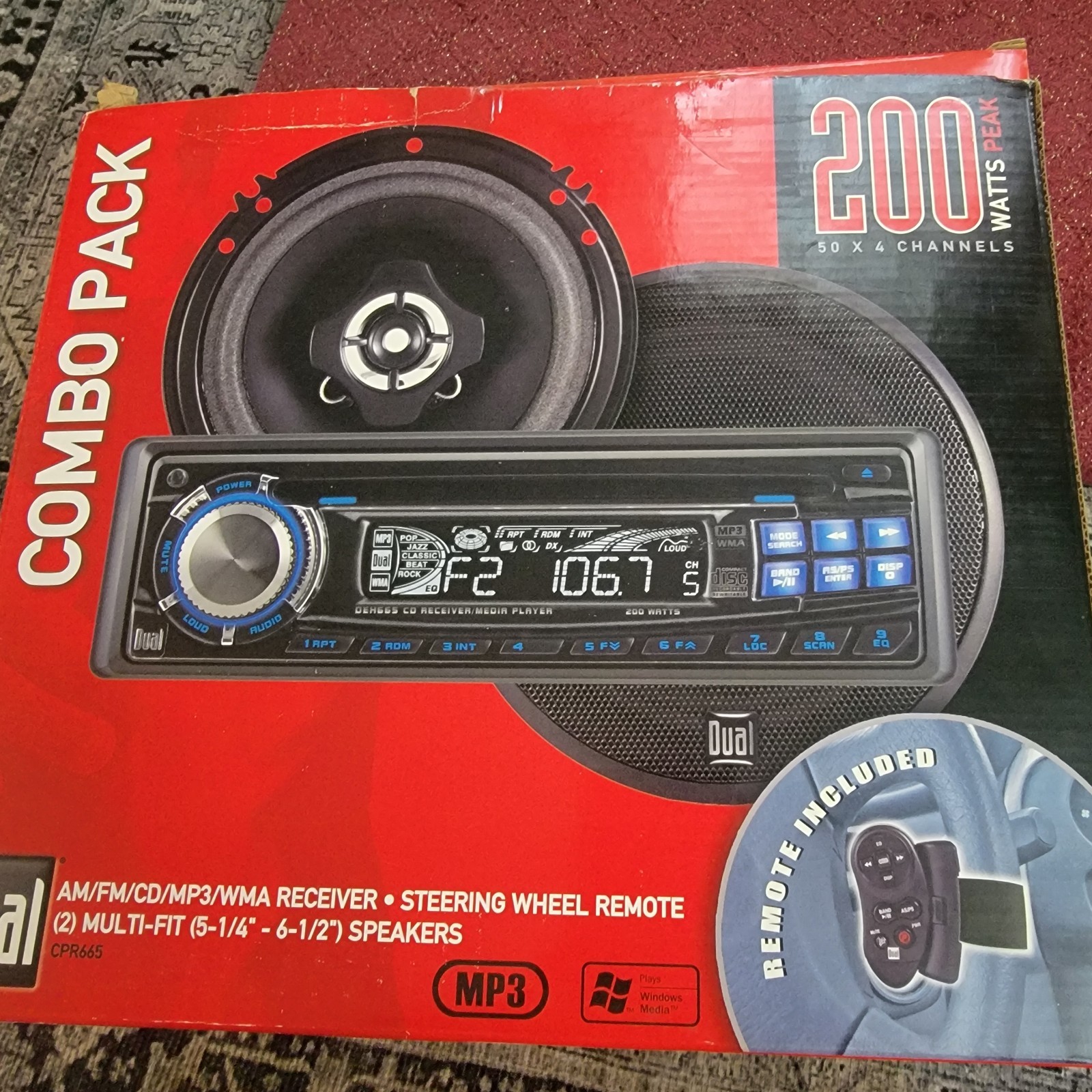 Car/ Truck Radio System AM/FM/CD/MP3/WMA Receiver/ Steering Wheel Remote-New