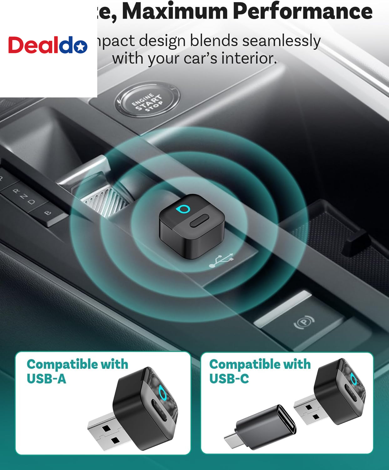 Mini Pico Wireless Carplay & Android Auto Adapter, Dual Wireless Conversion, Wi-