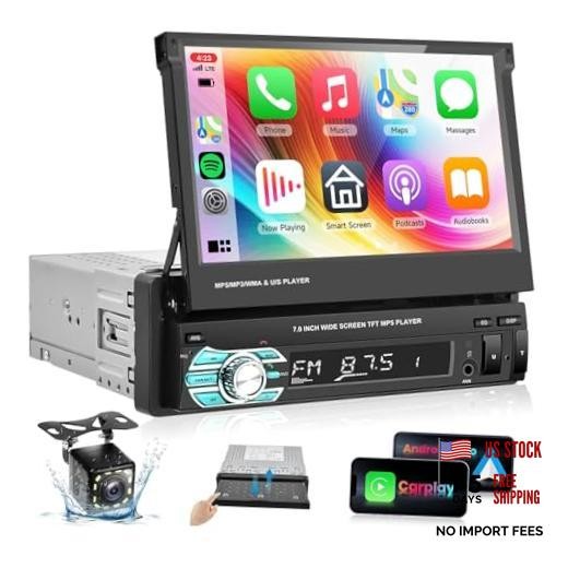 Single Din Car Stereo Radio with AppIe Carplay & Android Auto Airplay
