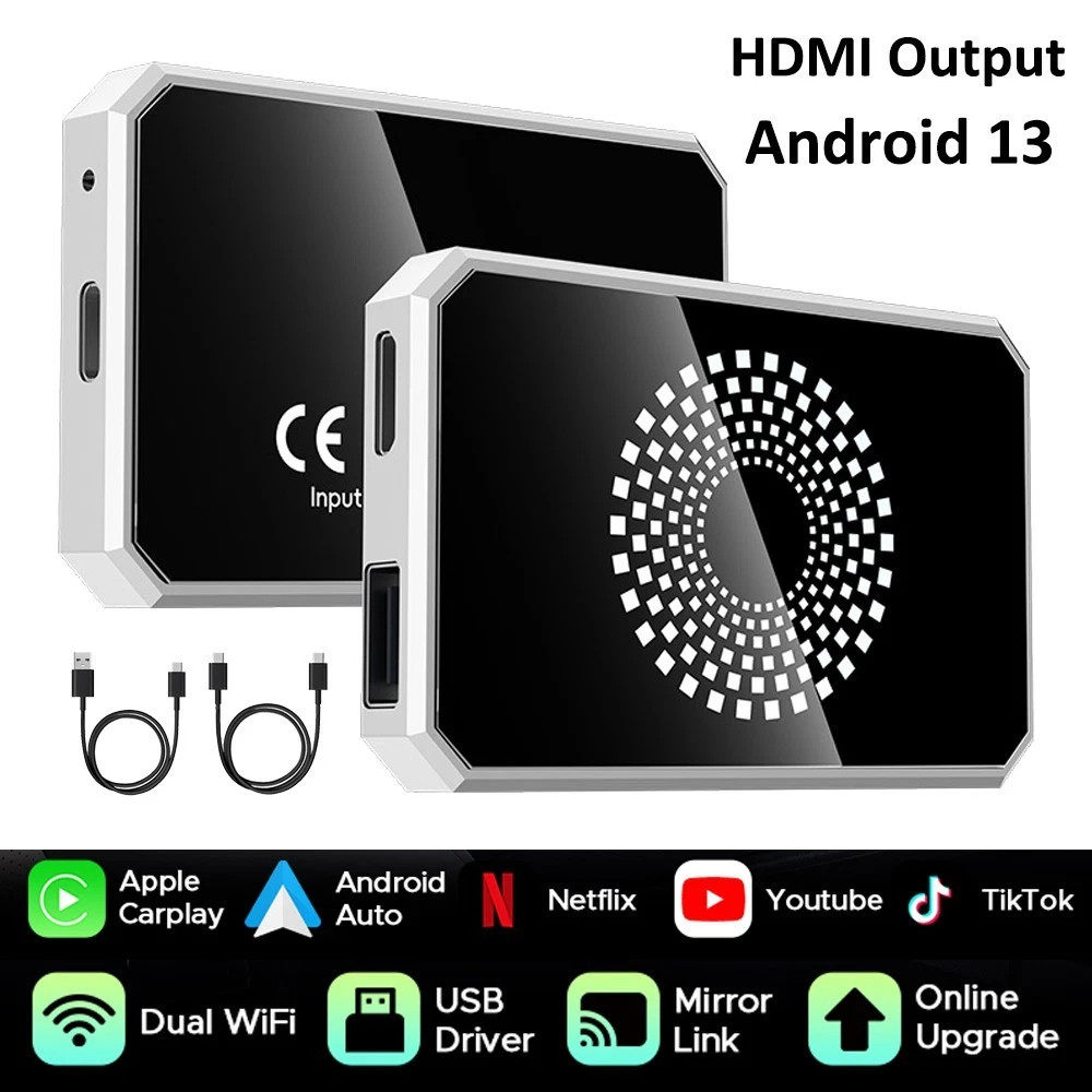 Wireless CarPlay WIFI AI box Android Auto Adapter Converter w/ Netflix YouTube