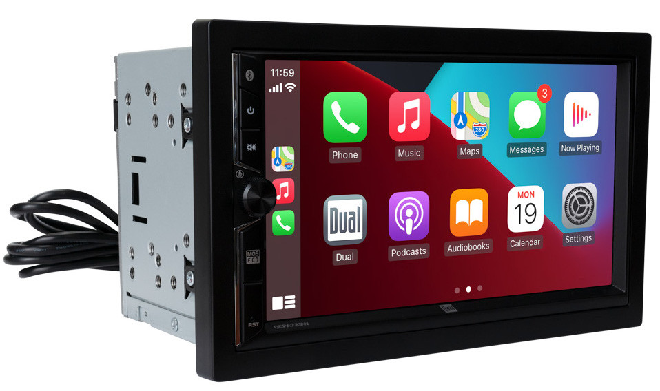 Dual DCPA723W 7” Double-DIN Touchscreen Receiver + License Plate Camera