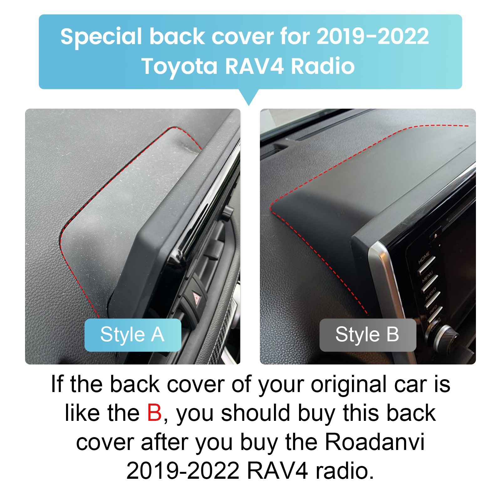 Roadanvi 12.3″ Android Radio for Toyota RAV4 2019-2022 WiFi Navigation GPS X12