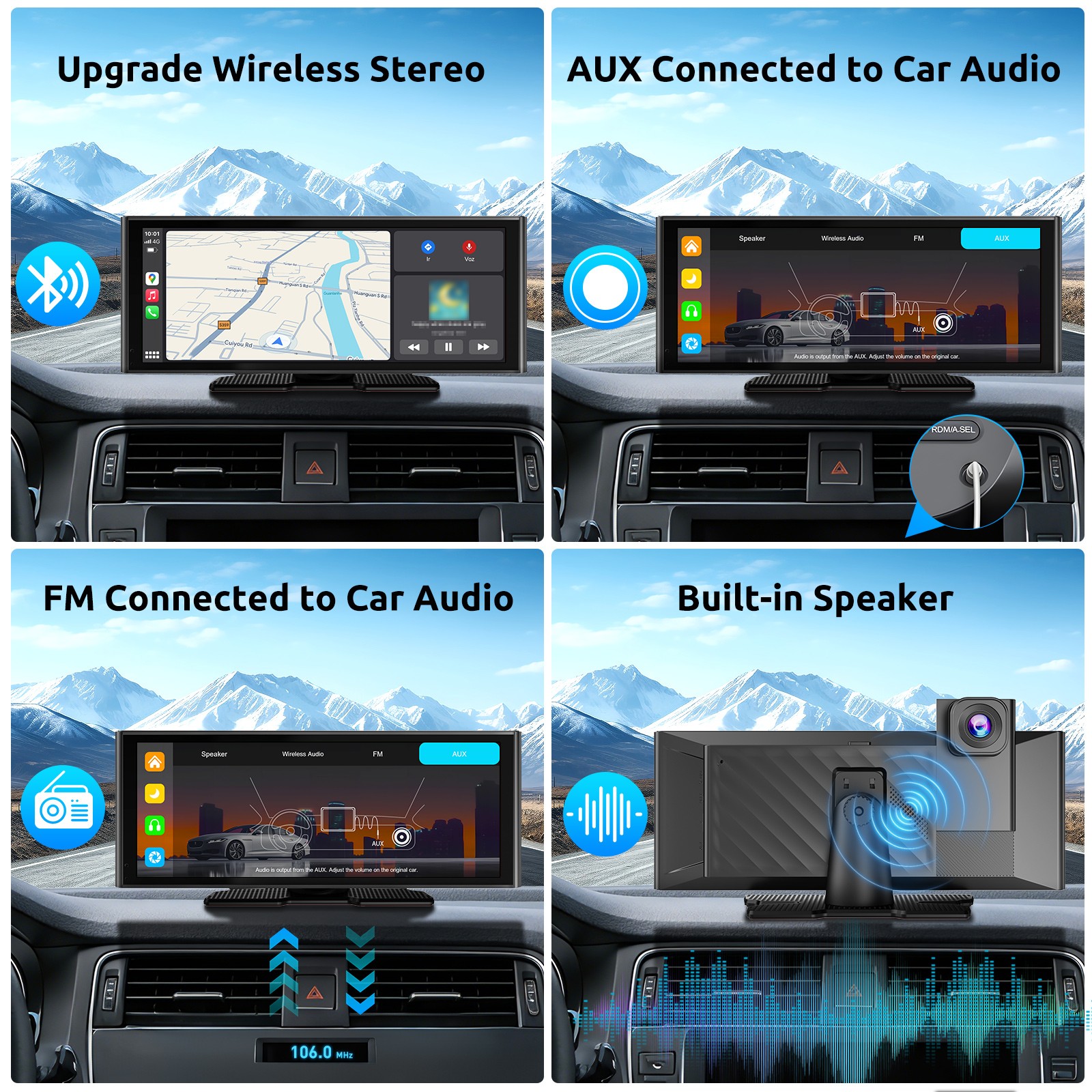 Car Radio Aux Input Stereo Audio In-Dash FM Receiver USB MP3 Player Bluetooth SD