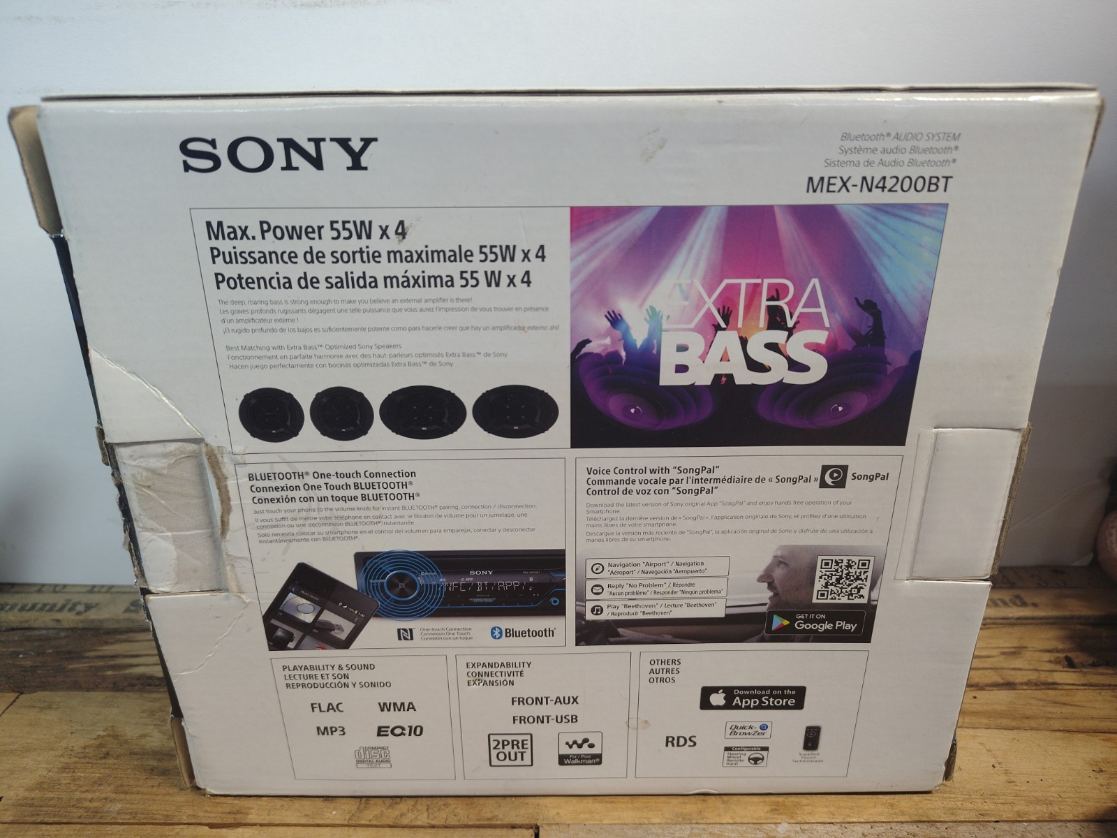 Sony MEX-N4200BT Single Din Car Stereo Blueetooth Aux USB Pandora NEW Open Box