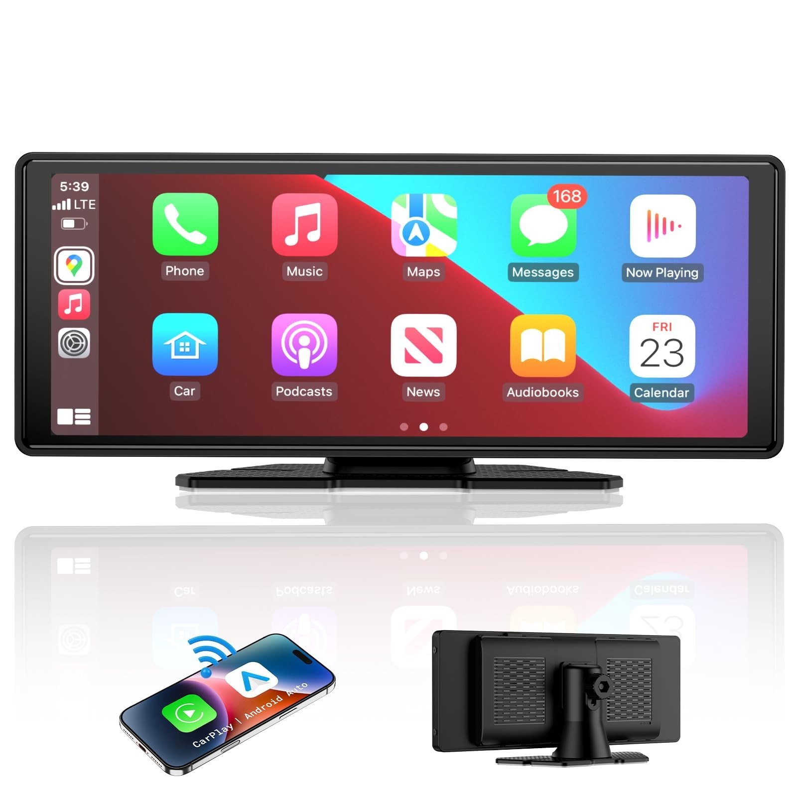 10.26″ HD Wireless CarPlay & Android Auto Stereo, Bluetooth, GPS, Voice Control,