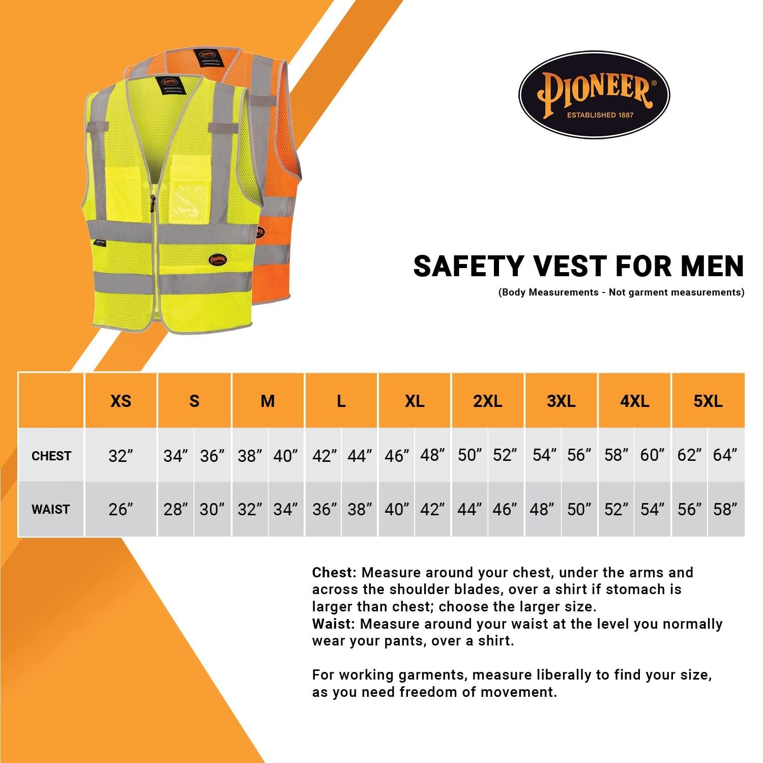 Hi Vis Safety Vest for Men & Women – Reflective Cooling Mesh – 8 Pockets – Cl…