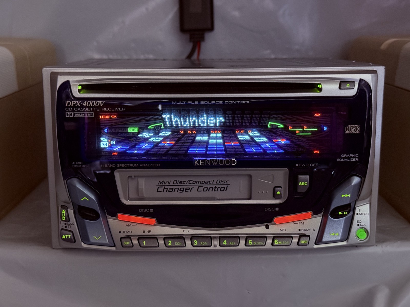 KENWOOD DPX-4000V 2DIN CD Cassette Car Stereo w/ External Bluetooth Japan Tested